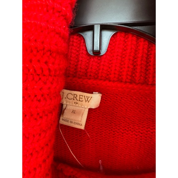New Women's J.Crew Solid Red Turtleneck Merino Wool Blend Knit Sweater SZ M - Picture 6 of 6